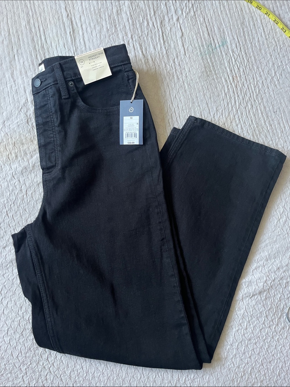 Woman’s High Rise straight leg black jeans